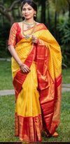 Ddf Yellow 4 Rich Pallu Designer Soft Lichi Silk Sarees Wholesale Market IN Surat
